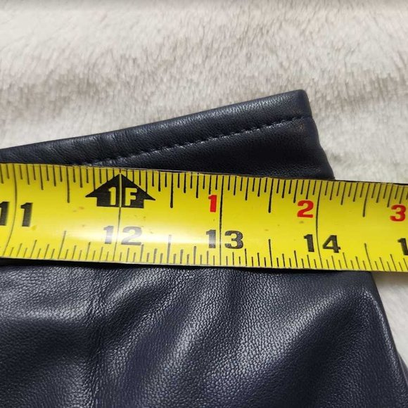 New women's 00 J Crew A-Line midi skirt in Navy faux leather - Picture 9 of 9